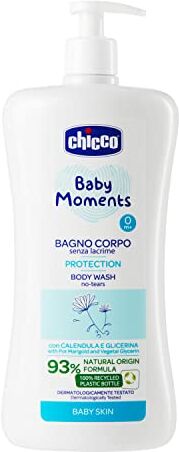 Chicco Baby Moments Bagno Corpo senza Lacrime, Bagnoschiuma Per Bambini, con Formula Naturale, Con Estratto di Calendula, Proprietà Emolienti, 0+ Mesi 750 ml