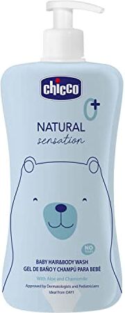 Chicco Natural Sensation Bagno Shampoo Senza Lacrime, Con Aloe e Camomilla, Azione Idratante e Lenitiva, Deterge la Pelle e i Capelli del Bambino con Delicatezza, 500 ml