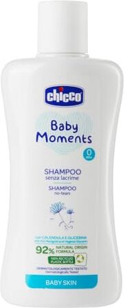 Chicco Baby Moments Shampoo Senza Lacrime, Shampoo Bambini Senza Parabeni 0+ Mesi, 200 ml