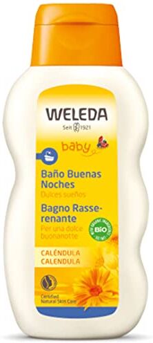 WELEDA Baby Bagno Rasserenante Calendula, ideale per il bagnetto serale, formula non schiumogena (1x200 ml)