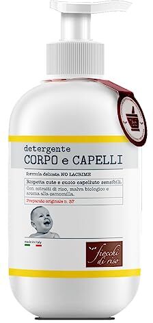 Fiocchi di riso Detergente CORPO e CAPELLI Camomilla 400ml DETERGENZA NEONATI Rispetta cute e cuoio capelluto sensibili.