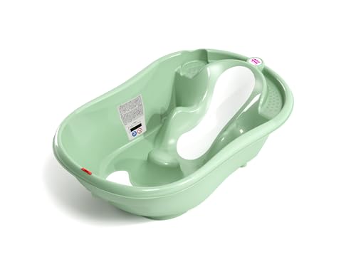 OKBABY Onda Evolution Vaschetta dal Design Ergonomico con Seduta Antiscivolo per il Bagnetto del Neonato 0-12 Mesi Verde