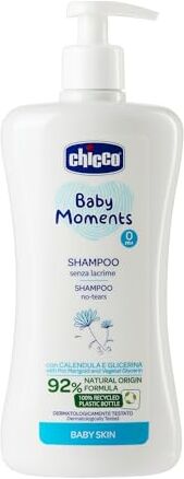 Chicco Baby Moments Shampoo Senza Lacrime, Shampoo Per Bambini Senza Parabeni, Non Irrita Gli Occhi, Ingredienti Di Origine Naturale, Prorietà Idratanti Ed Emolienti, 0+ Mesi, 500 ml