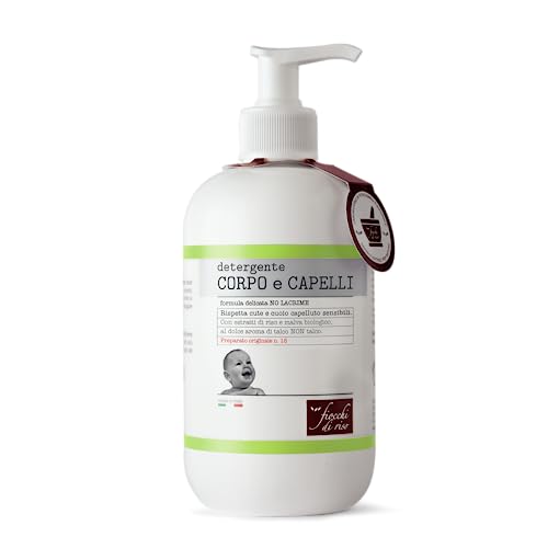 Fiocchi di riso Detergente CORPO e CAPELLI TALCO 400ml DETERGENZA NEONATI Rispetta cute e cuoio capelluto sensibili.