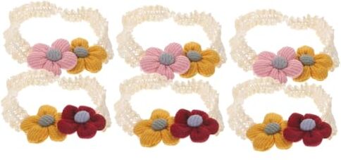 FRCOLOR 6 Pz fiori di per bambini di fiori per bambina accessori per per bambine Versione coreana per Fatto a mano rosso e giallo neonata copricapo