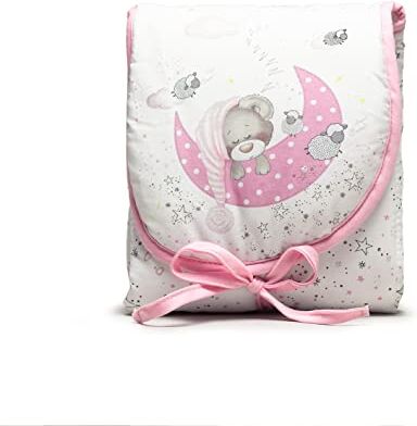 Interbaby Fasciatoio Portatile Pieghevole e impermeabile Bear Sleeping rosa.