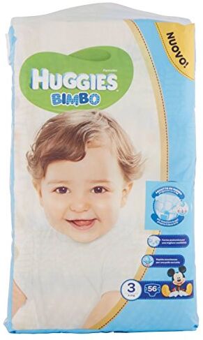 Huggies Bimbo Pannolini, Taglia 3 (4-9 kg), 1 Pacco da 56 Pezzi