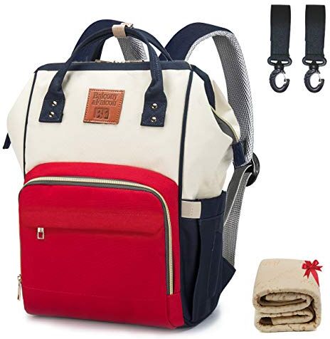 Falcon Zaino Mamma Multifunzione, Zaino Fasciatoio Neonati Zaino Impermeabile per Mamma Grande Borsa Nappy Oxford 56L con Fasciatoio 70x50cm in Omaggio +2 Ganci per Passeggino