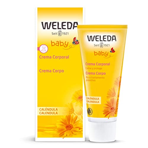 WELEDA Baby Crema Corpo Calendula, trattamento protettivo per zone secche del corpo di neonati, bambini e pelli sensibili (1x75 ml)