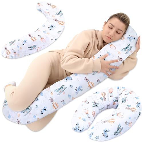 Totsy Baby Cuscino per allattamento xxl cuscino per dormire laterale Cotone Cuscino per gravidanza Cuscino per posizionamento per adulti Palloncini