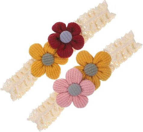 STAHAD 2 Pz Fiori Di Per Bambini Accessori Per Cerchio Per Con Fiori Fasce Per in Nylon Fasce Per Bambina Fasce Floreali Per Neonati Tiara Neonata I Fiori Fatto a Mano Tessuto