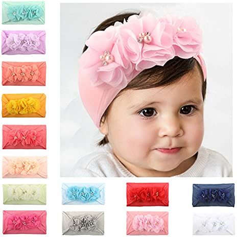 JasCherry Fatto a Mano Chiffon Primavera/Estate Sottile Sezione Capelli Legami 14 Colori/Set Morbido Confortevole Fasce Carino Principessa Capelli Legami Bambine Morbido Fasce