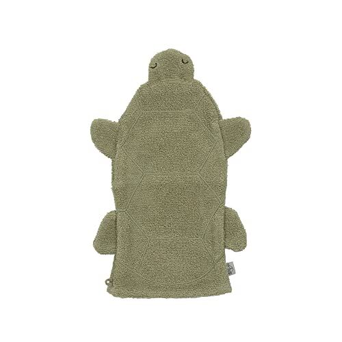 Lässig Guanto da lavaggio per bambini Tessuto Terry Cotone/Play Wash Glove GOTS Turtle