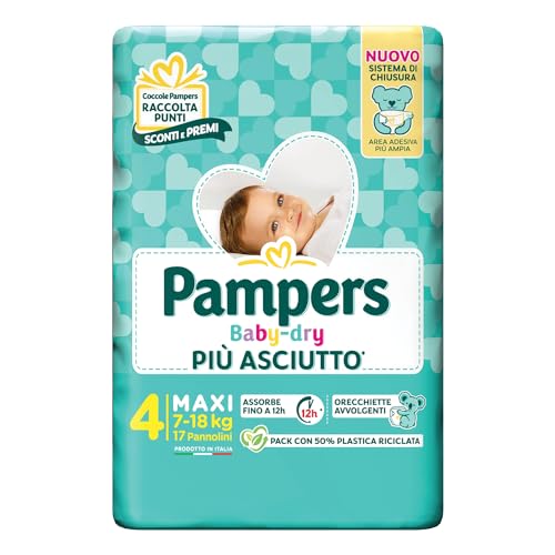 Pampers Babydry Flash Taglia 4 Maxi 7-18 Kg 18 Pannolini