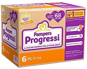 Pampers Progressi Quadri Pack Xl 68 Pannolini