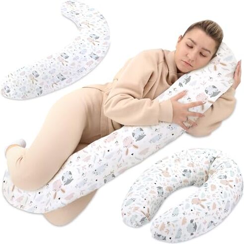 Totsy Baby Cuscino per allattamento xxl cuscino per dormire laterale Cotone Cuscino per gravidanza Cuscino per posizionamento per adulti Gufi