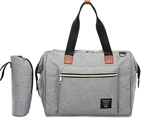 SONARIN Borsa Fasciatoio per Bambini neonati,Tasca Isolante,Impermeabile,Grande Capacità,Elegante e Resistente(Grigio Chiaro)