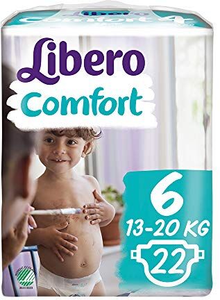 libero Comfort Taglia 6 Pannolino Per Bambini Con Peso 13-20kg, 22 Pezzi