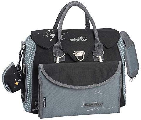 Babymoov Borsa Fasciatoio Cambio Baby Style Baby Star, Nero/Grigio