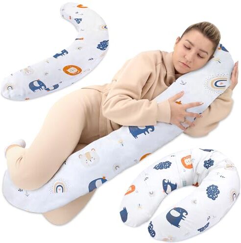 Totsy Baby Cuscino per allattamento xxl cuscino per dormire laterale Cotone Cuscino per gravidanza Cuscino per posizionamento per adulti Arcobaleno