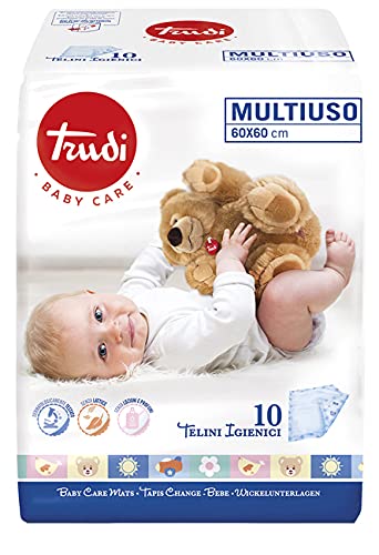 Trudi Baby Care Telini Multiuso 60x60cm con Filtrante Ipoallergenico, 10telini