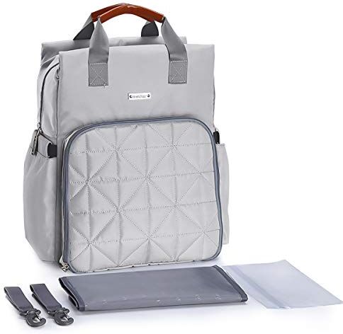 SONARIN Multifunzione Impermeabile Zaino Fasciatoio Bambino per Pannolini,Tracolla per passeggino,borsa antiurto per laptop,Bottiglia borse termiche,Grande Capacità,Lavabile in lavatrice(Grigio)