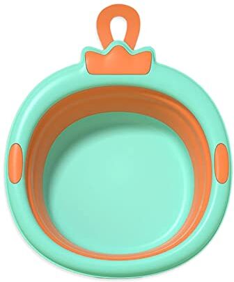 SONARIN Lavabo Pieghevole per Bambini,Lavaggio Neonati Portatile Lavandino per Bambini Durevole Vasca da Bagno Bambini con Foro del Gancio per Bambini Neonati Casa Viaggio(Verde)