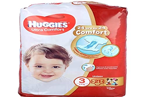 Huggies ULTRA COMFORT Pacco Basse 3 (4-9 kg) 21 pezzi