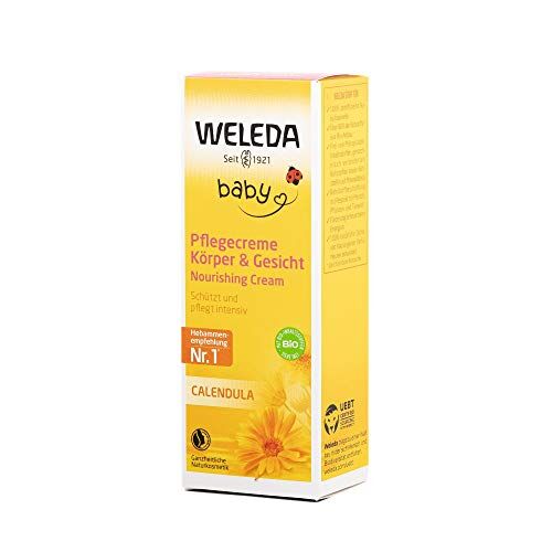 Weleda Baby Calendula crema nutriente, cosmetico naturale per la cura e la calma della pelle secca, ricca crema idratante per neonati e bambini (1 x 75 ml)