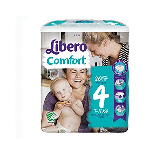 Libero Comfort Taglia 4 Pannolino Per Bambini Con Peso 7-11kg, 26 Pezzi