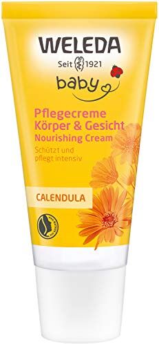 Weleda Bio Baby Calendula crema nutriente corpo e viso 30 ml – Cosmetici naturali per la cura del viso e la cura del corpo per la cura e la calma della pelle secca. Ricca crema idratante per neonati e