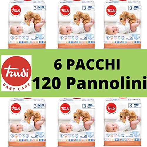 Trudi 1X10323MIDI 4/9 Kg • 20 PANNOLINI CONFEZIONE 6 PZ