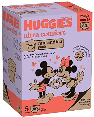 Huggies Pannolini  Ultra Comfort Mutandina Megapack Misura 5 80 Pezzi