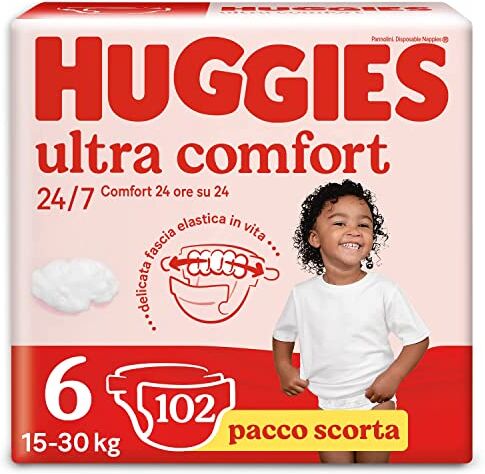 Huggies Pannolini Ultra Comfort, Taglia 6 (16-30 Kg), Confezione da  Pannolini (34x3)