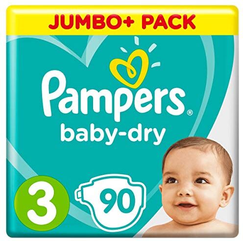 Pampers Baby Dry Pannolini taglia 3 (5-9 kg) Jumbo+ Pack (x90 strati)