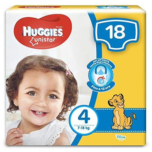 Huggies Unistar Pannolini, Taglia 4 (7-18 kg), Confezione da 17 Pezzi