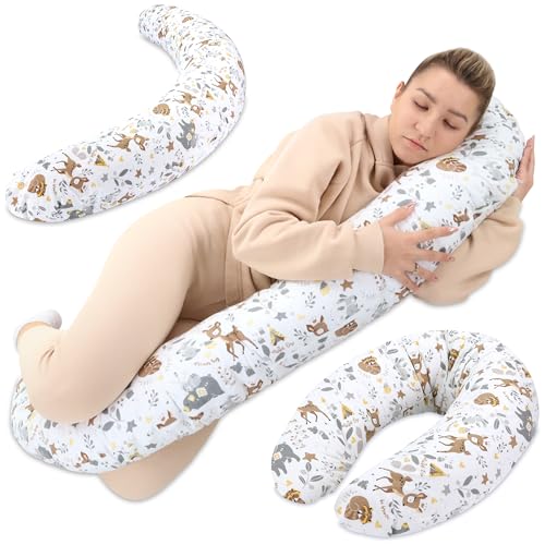 Totsy Baby Cuscino per allattamento xxl cuscino per dormire laterale Cotone Cuscino per gravidanza Cuscino per posizionamento per adulti Cervo