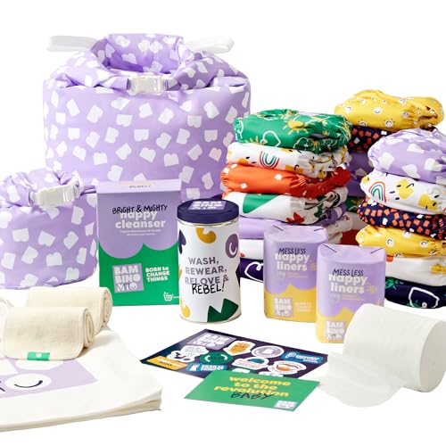 Mitac , Set di pannolini riutilizzabili – The  Bundle, 20 x pannolini, fodere, booster, borse bagnate e detergente (Brave)