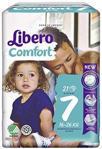 libero Comfort Pannolino Per Bambini Taglia 7 16-26 Kg, 21 Pannolini