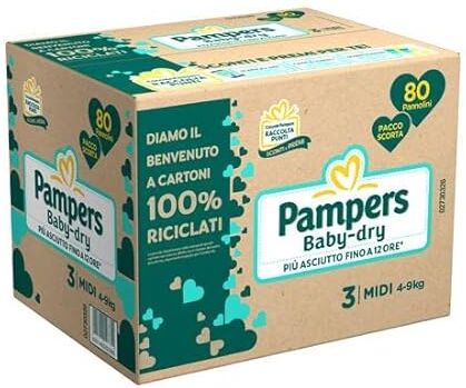 Pampers BABYDRY PACCO SCORTA 3^ MIDI 80 PZ