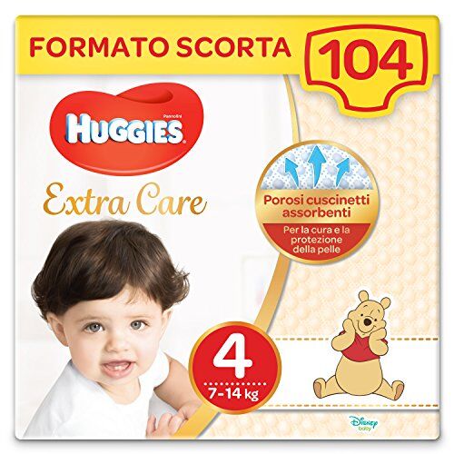 Huggies Pannolini Extra Care, Taglia 4 (7-14 Kg), Confezione da  Pannolini (4 x 26)