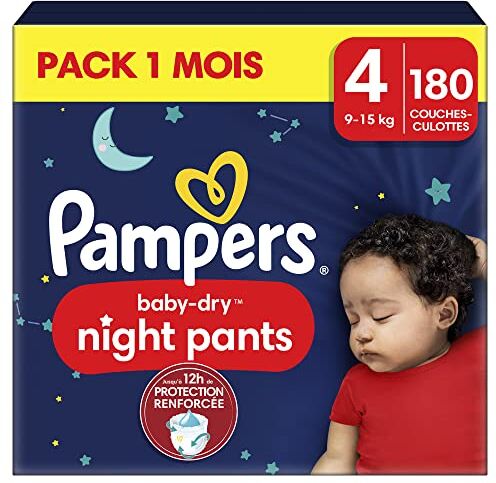 Pampers Baby-Dry Night Pants Maat 4 (9kg 15kg) 180 Luierbroekjes Maandbox