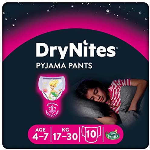 Huggies Drynites Mutandine Assorbenti per la Notte da Bambina, 17-30 Kg, (4 7 anni) 2 Pack de 3 x 10 pannolini