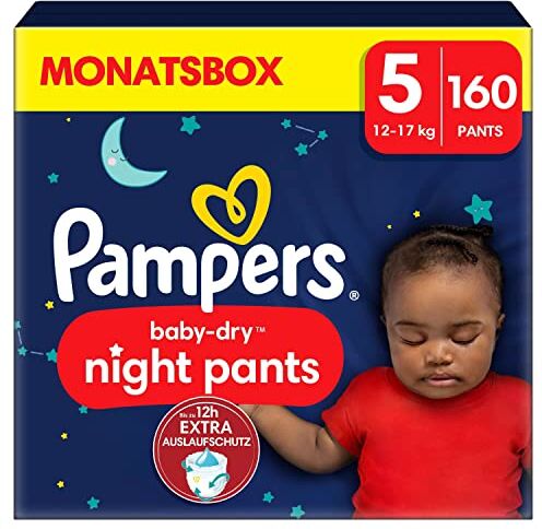 Pampers Baby-Dry Night Pants Maat 5 (12kg 17kg) 160 Luierbroekjes Maandbox