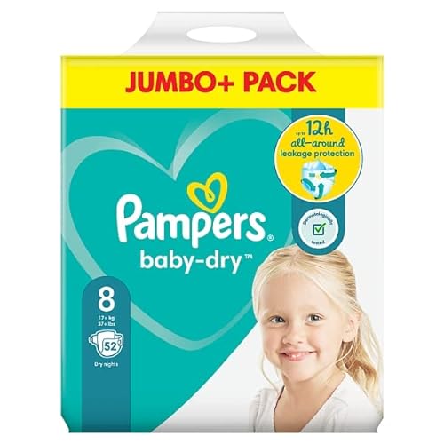 Pampers Baby Dry Pannolini, taglia 8, confezione da 52