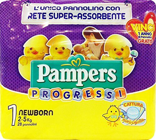 Pampers Pannol.B.Progressi Newborn Taglia '1' 2-5 Kg 28 Pz