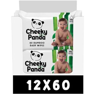 Cheeky Panda Salviette Neonato Biodegradabili, 99% Acqua Purificata, 60 Unità (Confezione da 12), Realizzate in Bambù Sostenibile Cheeky Panda Salviette Neonato Biodegradabili, 99% Acqua Purificata, 60 Unità (Confezione da 12), Realizzate in Bambù Sostenibile