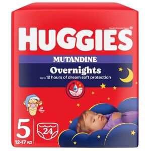 Huggies Overnight Pannolini Notte Bambino, Taglia 5 (12-17 Kg), Pannolini Assorbenti per la Notte, Design Disney, Confezione da 24 mutandine Huggies Overnight Pannolini Notte Bambino, Taglia 5 (12-17 Kg), Pannolini Assorbenti per la Notte, Design Disney, Confezione da 24 mutandine
