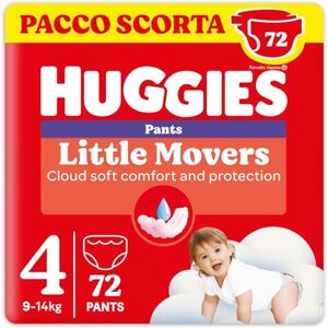 Huggies Little Movers Pannolini Mutandina Taglia 4 (9-14 Kg), Ultra assorbente, Protezione completa, 72 Pz Huggies Little Movers Pannolini Mutandina Taglia 4 (9-14 Kg), Ultra assorbente, Protezione completa, 72 Pz