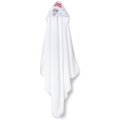Interbaby Asciugamano con cappuccio per neonato PARACAIDISTA in bianco e rosa 560 g Interbaby Asciugamano con cappuccio per neonato PARACAIDISTA in bianco e rosa 560 g